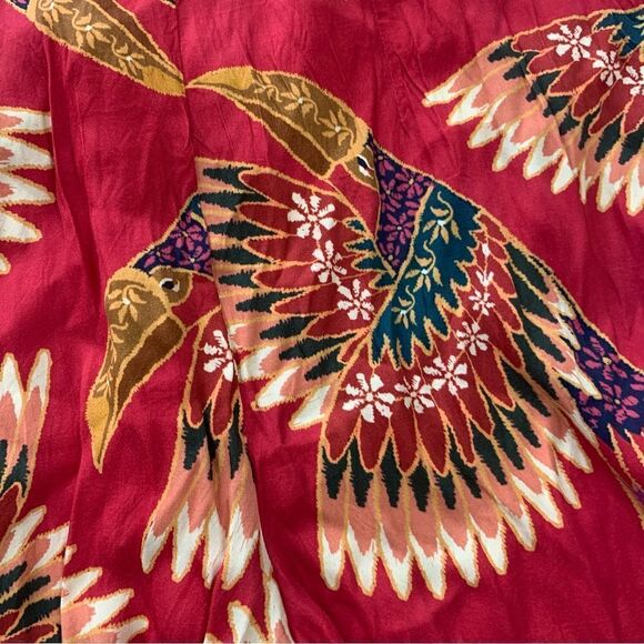 FARM Rio Jumpsuit Women Small Red Wonderful Deep V-Neck toucans Crop Ajustable - Picture 10 of 12